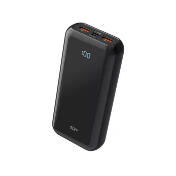 SILICON POWER QS28 išorinė baterija 20000 mAh 2x USB QC 3.0 1x USB-C PD (SP20KMAPBKQS280K) juoda