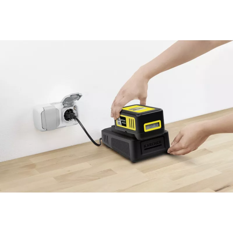 Baterijos ir įkroviklio rinkinys Karcher 2.445-063.0, Universal 18V 5000mAh, Geltona/Juoda