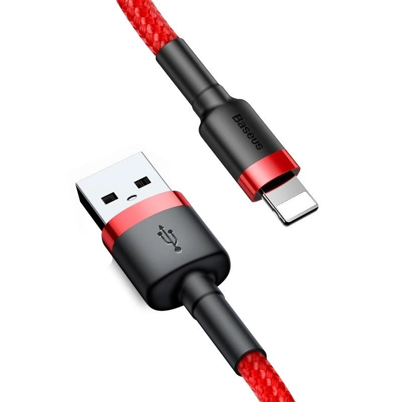 Baseus Cafule USB Lightning laidas 2,4 A 1 m (juoda + raudona)