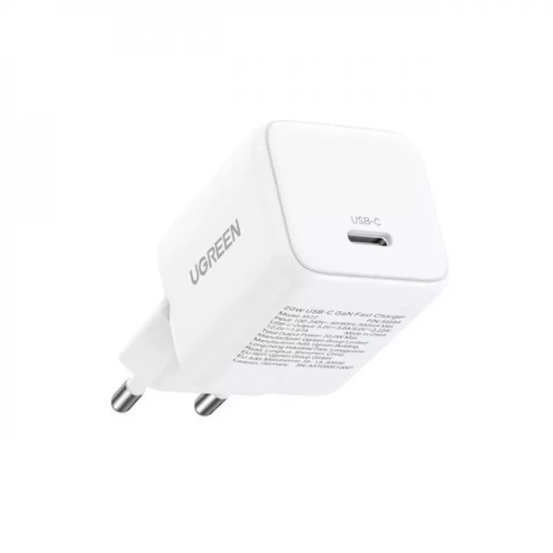 UGREEN Charger Nexode N serijos X513 30W GaN USB-C vieno prievado greitasis įkroviklis, 100–240 V, baltas
