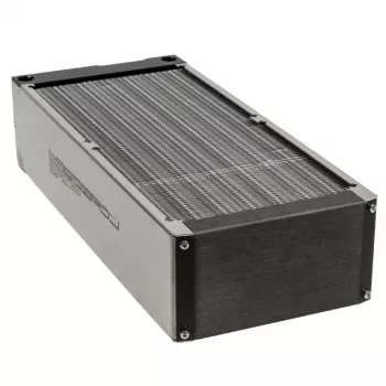 Radiatoriaus blokas Aqua-Computer 33706 — aliuminis / varis / nerūdijantis plienas, 320 × 140 × 73 mm, pilka / sidabrinė