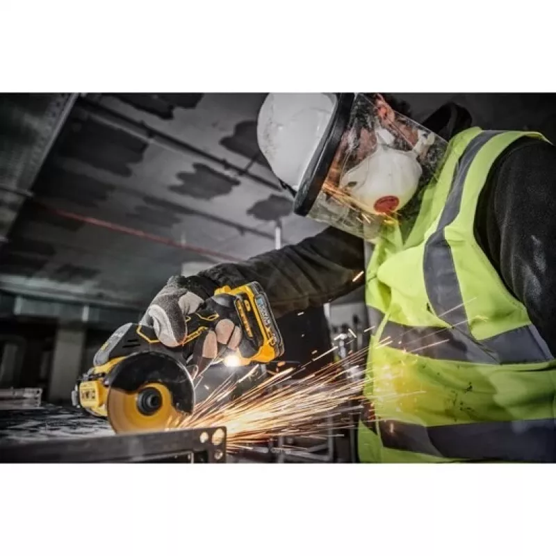DeWALT DCS438N-XJ 18V XR kampinis šlifuoklis be laidų, 76 mm