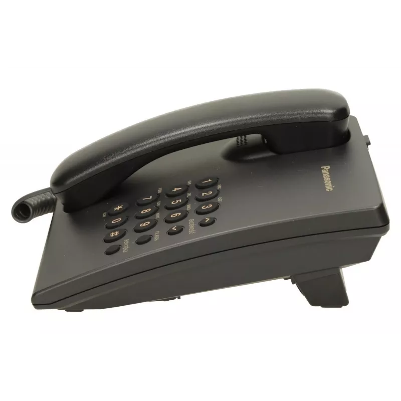 Laidinis telefonas Panasonic KX-TS500 juodas su skambintojo ID ir garsiakalbiu