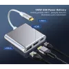 USB C adapterių stotelė TB AKTBXVAU3HMPDAV — 3 viename: HDMI + USB-A + USB-C PD, sidabrinė