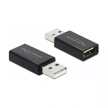 DELOCK USB 2.0 adapteris, Type-A kištukas į Type-A lizdą, duomenų blokatorius