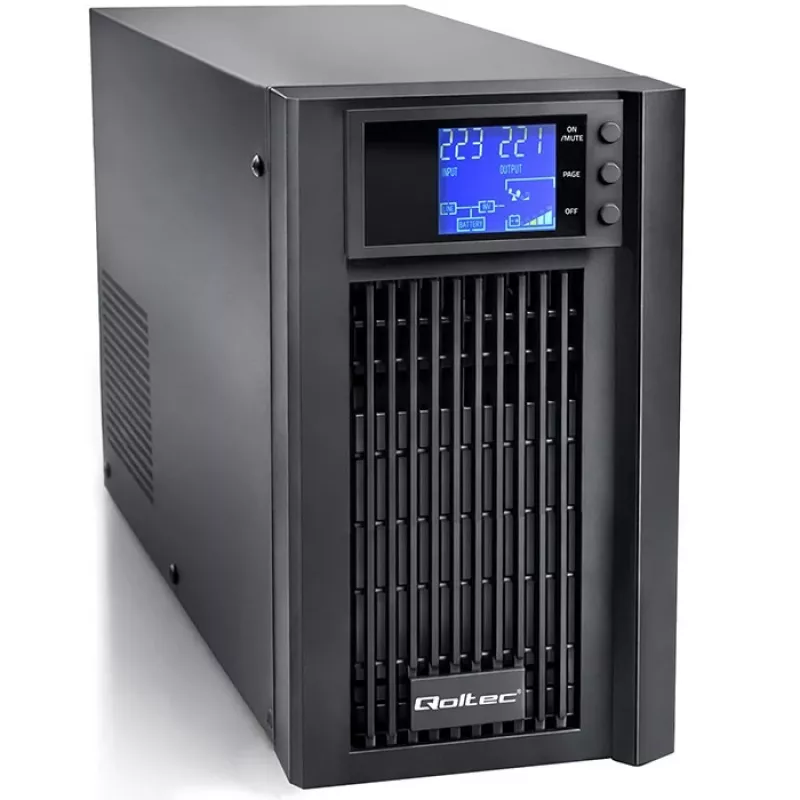 UPS QOLTEC Pure Sine Wave 2kVA 1600W su AVR ir LCD ekranu