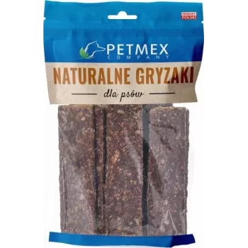 Šunų skanėstai PETMEX Deer Stripes kramtomosios juostelės 200 g — elniena, be grūdų, suaugusiems šunims