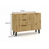 SCANDI 1D3S plonas ąžuolas ARTISAN komoda