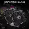 Corsair RS140 140 mm korpuso ventiliatorius, 2 vnt. pakuotė, juodas