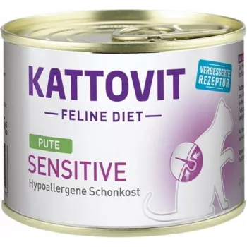 KATTOVIT Sensitive Turkey - šlapias kačių maistas - 185g