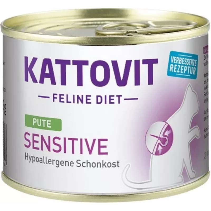 KATTOVIT Sensitive Turkey - šlapias kačių maistas - 185g