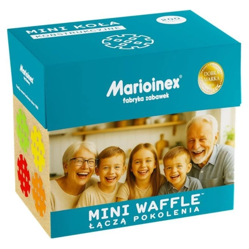 Žaisliniai statybiniai blokeliai Marioinex Mini Waffle Building Blocks Senior Set — 200 vnt., įvairiaspalviai, rekomenduojamas amžius nuo 6 metų