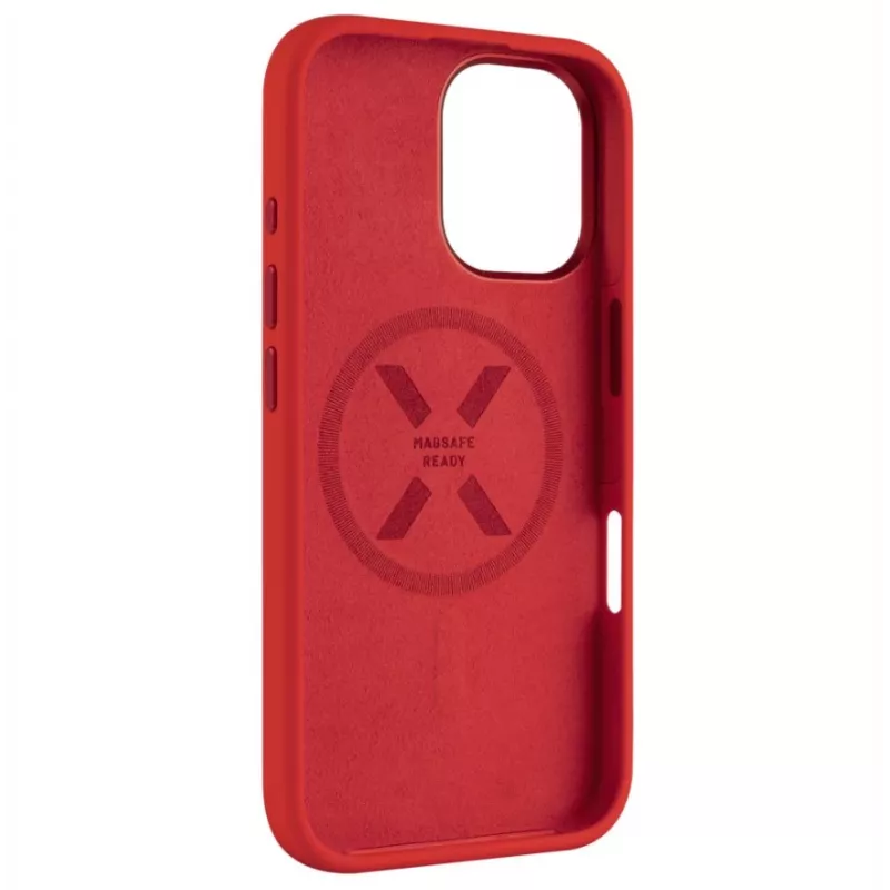 Fiksuotas MagFlow | Galinis dangtelis | Apple | iPhone 16 | Skystas silikonas | Raudona