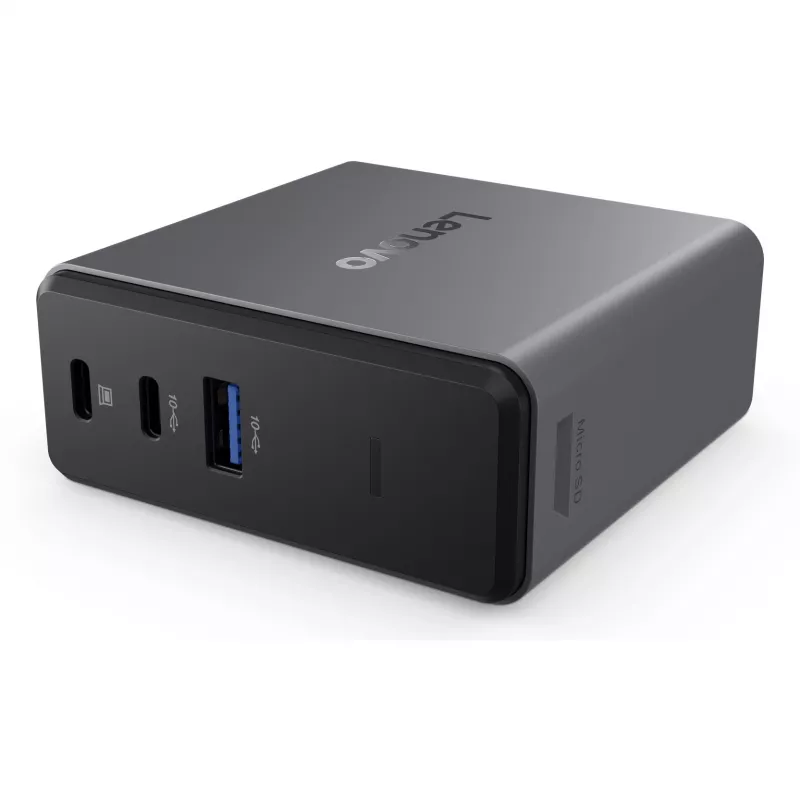 „Lenovo X9“ įkrovimo GaN dokas, laidinis USB 3.2 Gen 2 (3.1 Gen 2) Type-C, pilkas