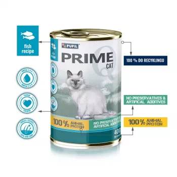 PUPIL Prime Rich in salmon with trout - šlapias kačių ėdalas - 400 g