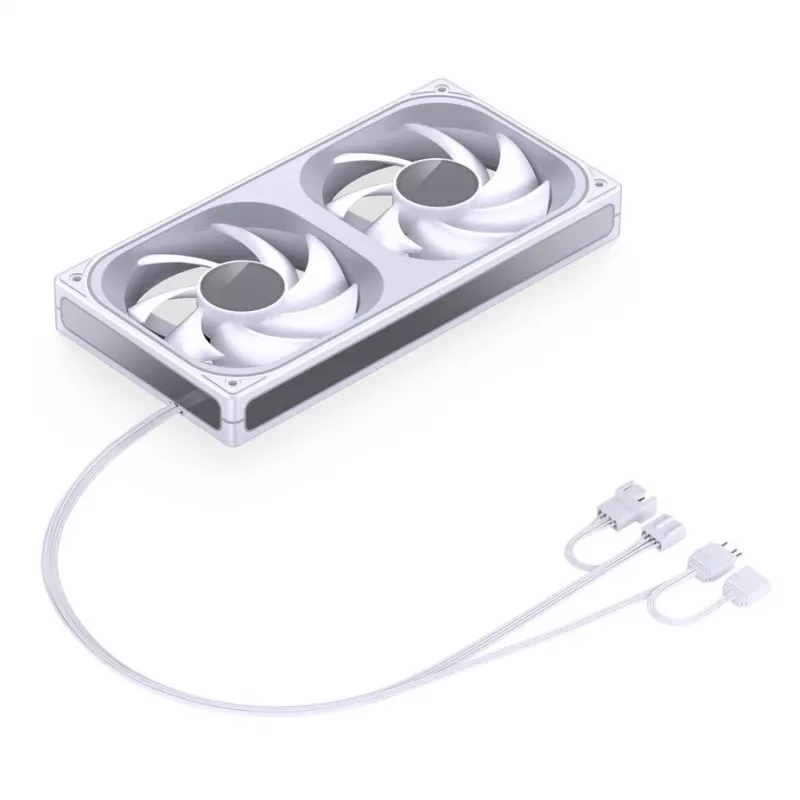 JONSBO ZB-240W 2x120mm ARGB PWM korpuso ventiliatoriai - balti
