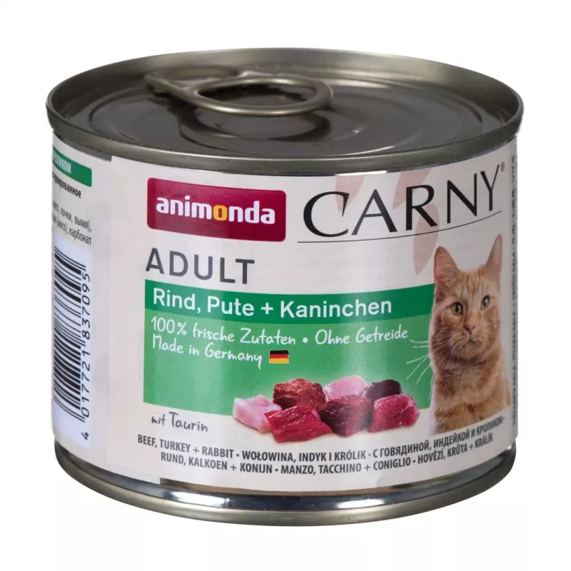 ANIMONDA Carny Adult Beef, kalakutiena ir triušiena - šlapias kačių maistas - 200g