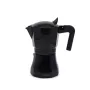Moka puodas Maestro MR-1658-3 — aliuminis viryklės kavos virimo aparatas, 3 puodeliai (0,15 l), juodas, atlenkiamas dangtis