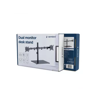 Monitoriaus stalinis laikiklis Gembird MS-D2ST-01 dviem ekranams, iki 32 colių, VESA 75x75–100x100, maks. apkrova 18 kg, juodas