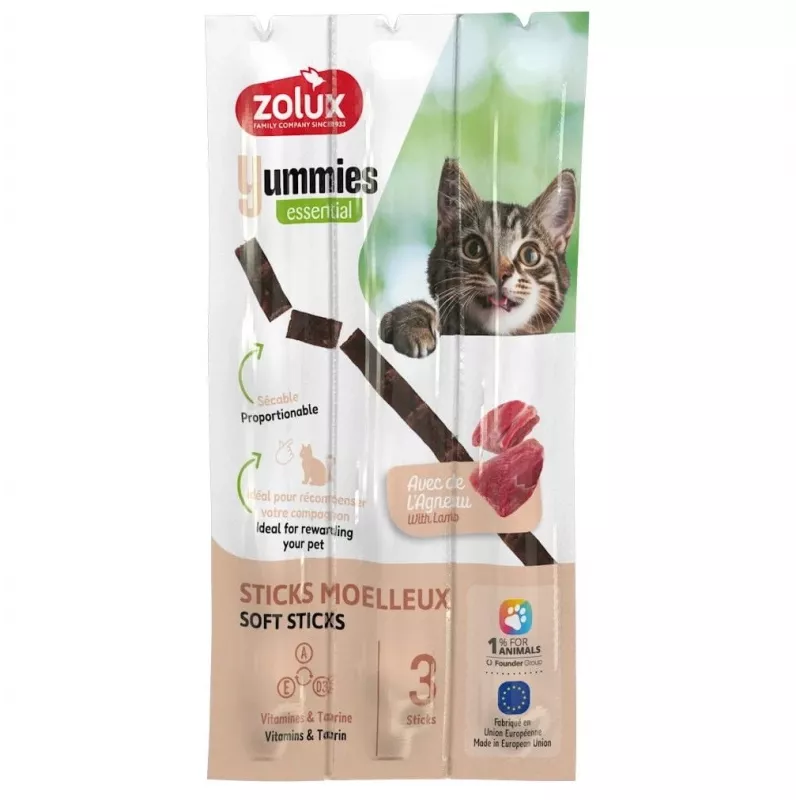 ZOLUX Yummies ėriena su ryžiais - kačių skanėstai - 3x5g