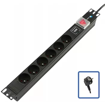 Lanview POWER STRIP 19 - 6 LIZDAI - 1U (TUPS047)