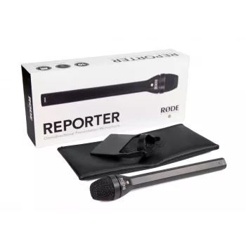 RØDE Reporter Juoda interviu mikrofonas