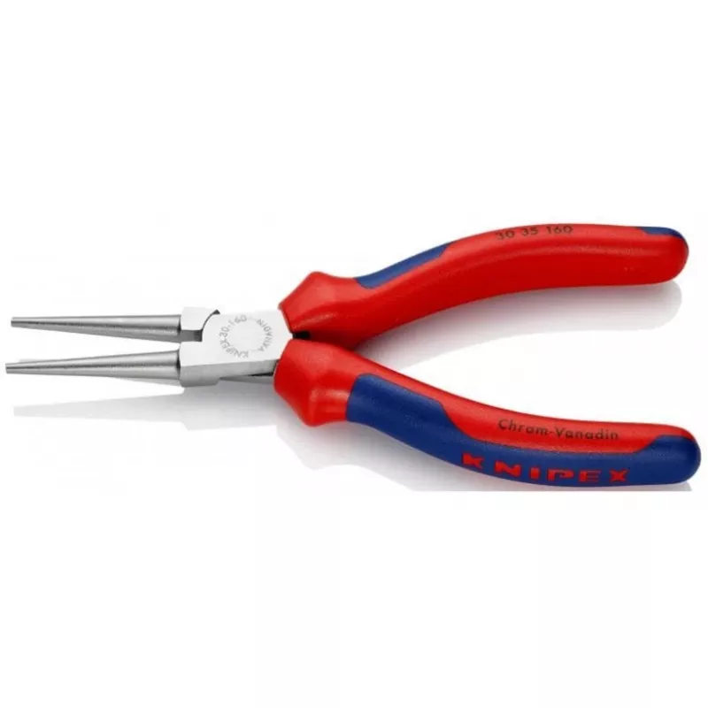 KNIPEX 30 35 160 - Plokščios nosies replės - 2,5 mm - 4,1 cm - Plienas - Mėlynos/raudonos - 16 cm
