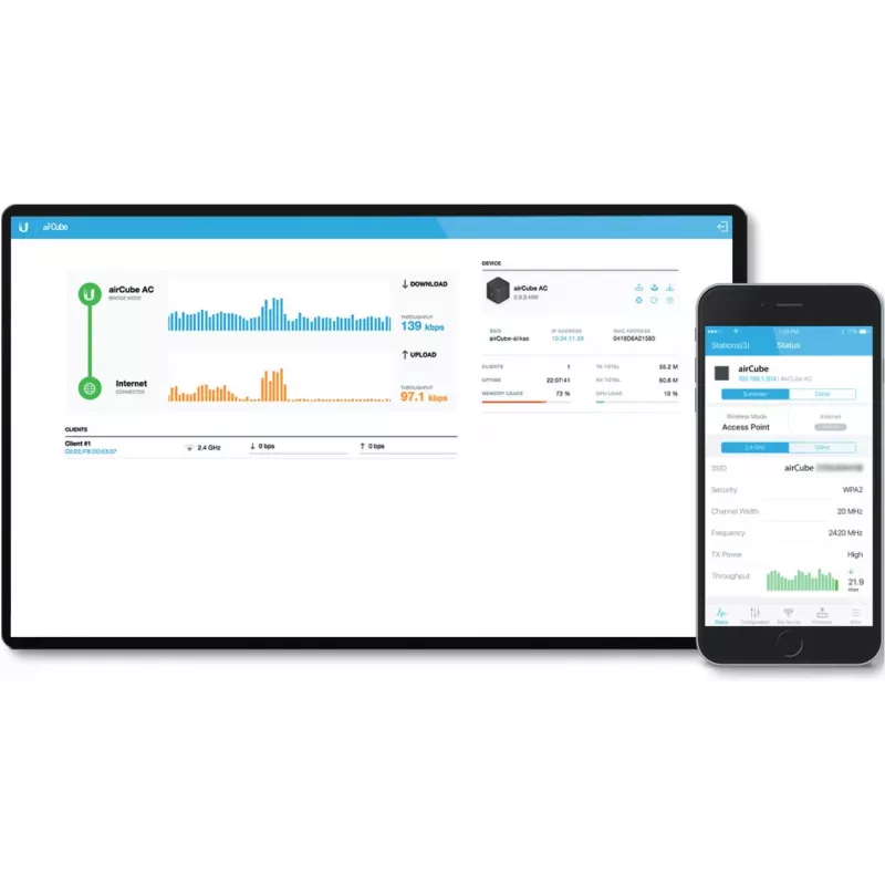 Ubiquiti ACB-ISP WiFi maršrutizatorius, airCube, 2,4 GHz, MIMO, 4x RJ45 100 Mb/s