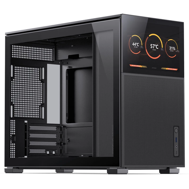 Jonsbo D31 MESH Screen Micro-ATX korpusas, grūdintas stiklas - juodas