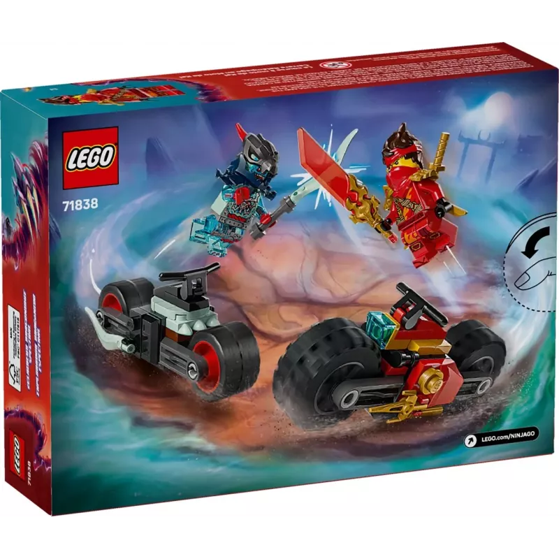 LEGO rinkinys NINJAGO 71838 Kai Motorcycle Speed Race — 79 dalys, 2 minifigūrėlės, amžius 6+, matmenys 40×30×90 mm