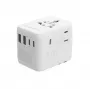 Keliautojų adapteris GEMBIRD TPA-2A3C70-01-W — I tipo kištukas, 3× USB-C (70 W), 2× USB-A (18 W), 100–250 V, baltas