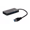 USB šakotuvas NATEC Moth 4 prievadų USB 3.2 Gen 1 Type-A (5000 Mbit/s), maitinamas per USB, juodas, 0,15 m laidas