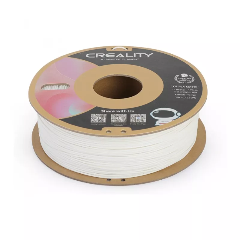 Kaitinamojo siūlo ritė Creality PLA 1,75 mm Balta 1 kg (modelis 3301010296)