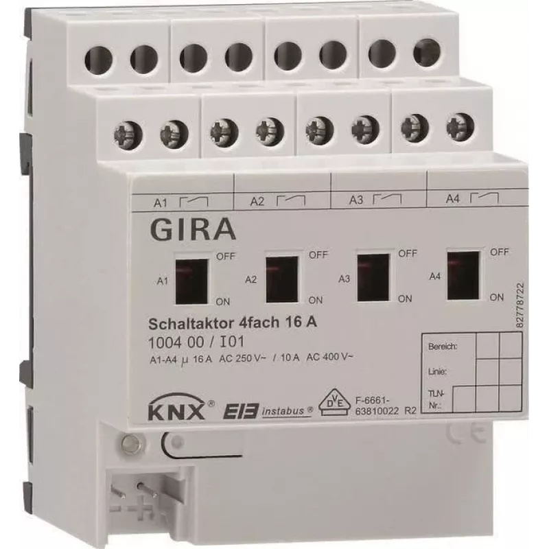 GIRA 100400 perjungimo pavara 4 krypčių 16A KNX/EIB REG