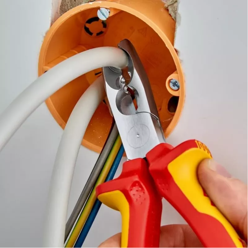 Knipex 13 46 165 kabelių nuėmiklis raudonas, geltonas