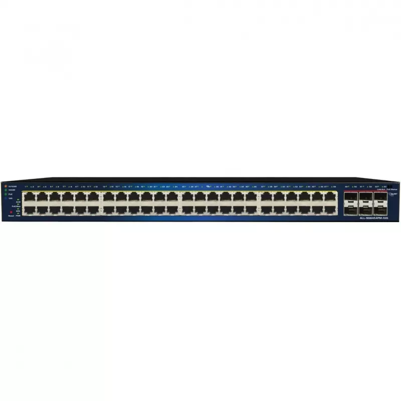 Valdomas PoE komutatorius ALLNET ALL-SG8454PM-10G su 48+6 PoE prievadais ir 10G aukštynkrypčiais ryšiais