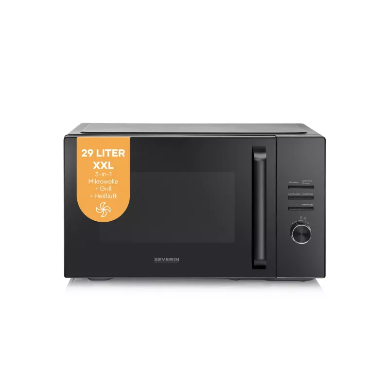 Kombinuota mikrobangų krosnelė SEVERIN MW 7798, pastatoma, 29 l, 900 W, juoda, 315 mm sukamoji lėkštė