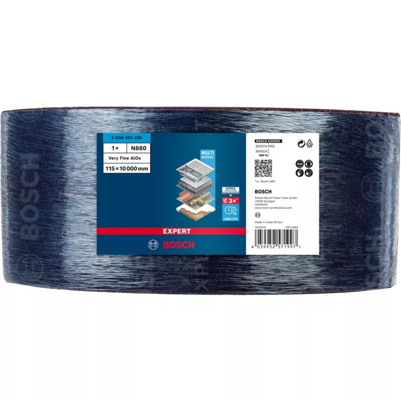 Bosch 2 608 901 230 rankinis šlifavimo reikmuo Abrazyvinis rulonas Labai smulkus grūdėtumas 1 vnt.