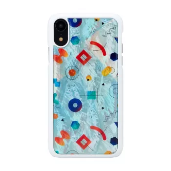 „iKins“ išmaniojo telefono dėklas, skirtas „iPhone XR“ — baltas apsauginis dangtelis „Poppin Rock“