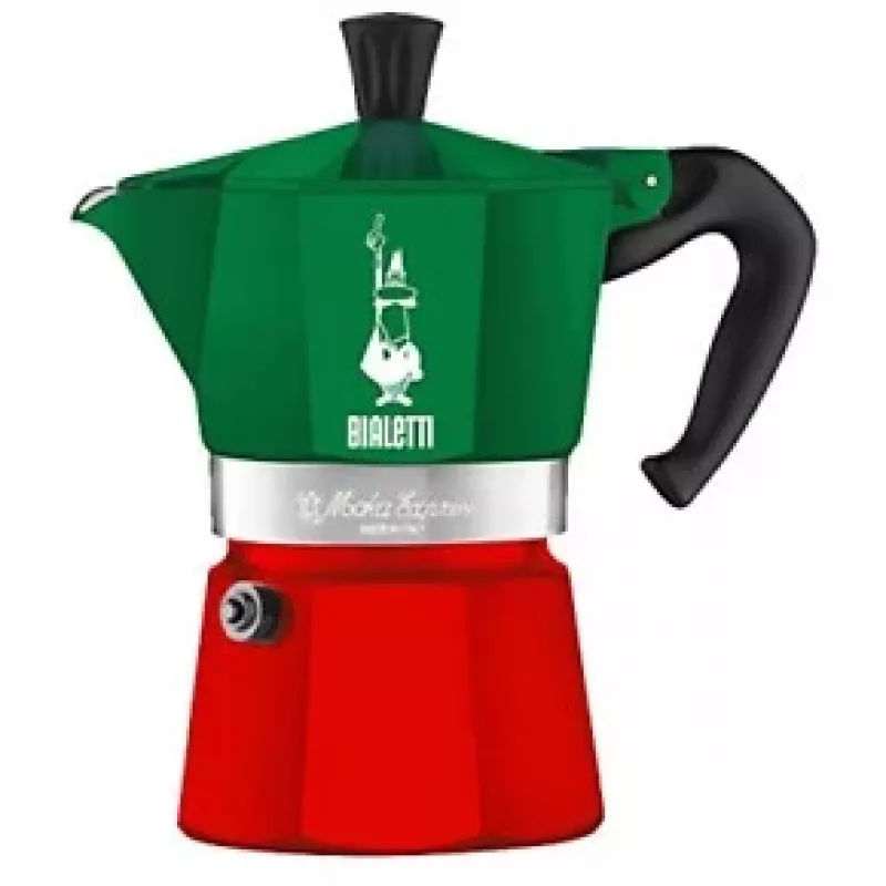 Moka pot Bialetti 0005322 rankinis kavos virimo aparatas 0,13 L žalia raudona