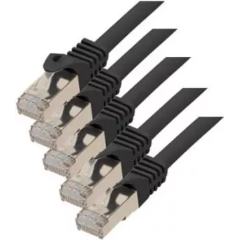 Tinklo kabelis juodas Cat7 S/FTP RJ45-RJ45 0,25 m