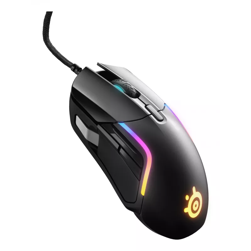 Žaidimų pelė STEELSERIES Rival 5 — dešinei rankai, TrueMove Air jutiklis, 18 000 DPI, 9 programuojamų mygtukų, USB Type-A, IP54