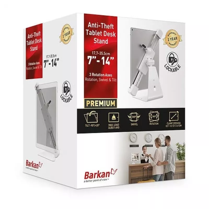 Planšetinių kompiuterių apsauginis korpusas Barkan T71HL 35,6 cm universalus baltas