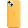 Silikono dėklas Apple iPhone 15 Plus MagSafe oranžinis
