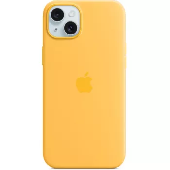 Silikono dėklas Apple iPhone 15 Plus MagSafe oranžinis