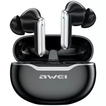 Awei ausinės Bluetooth 5.3 T50 TWS įkrovimo dėklas / juodos