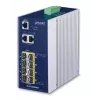 Valdomas tinklo komutatorius PLANET IGS-10080MFT — 2 x Gigabit RJ-45, 8 x SFP, 12–48V DC, Valdomas, IP30