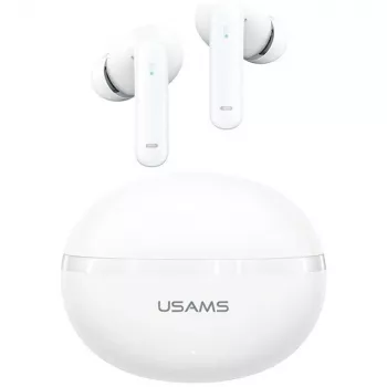 Bluetooth ausinės Usams TWS E02 ANC+ENC baltos