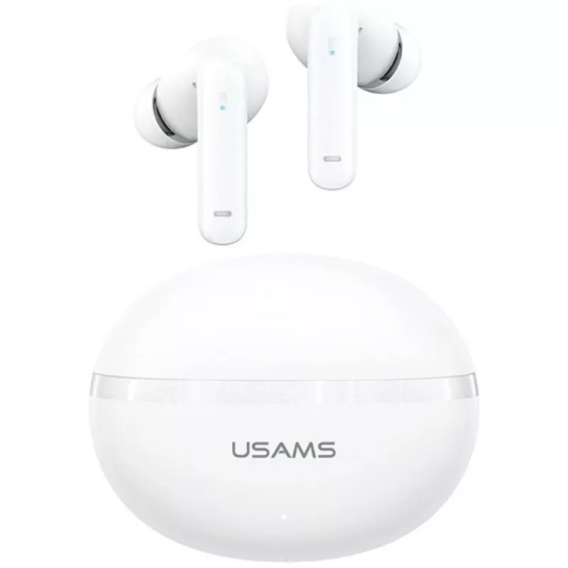 Bluetooth ausinės Usams TWS E02 ANC+ENC baltos