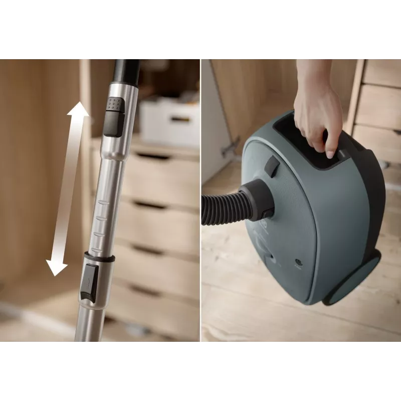 Drum vacuum Electrolux EB61C1OG 850W 3,5 L dulkių maišelis, teleskopinis plieno vamzdis, EPA12, 12 m veikimo spindulys
